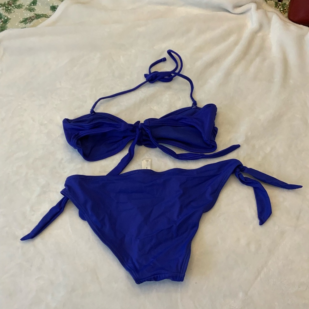Gap Body Swimsuit 2 Piece Blue Padded Top - Picture 6 of 7